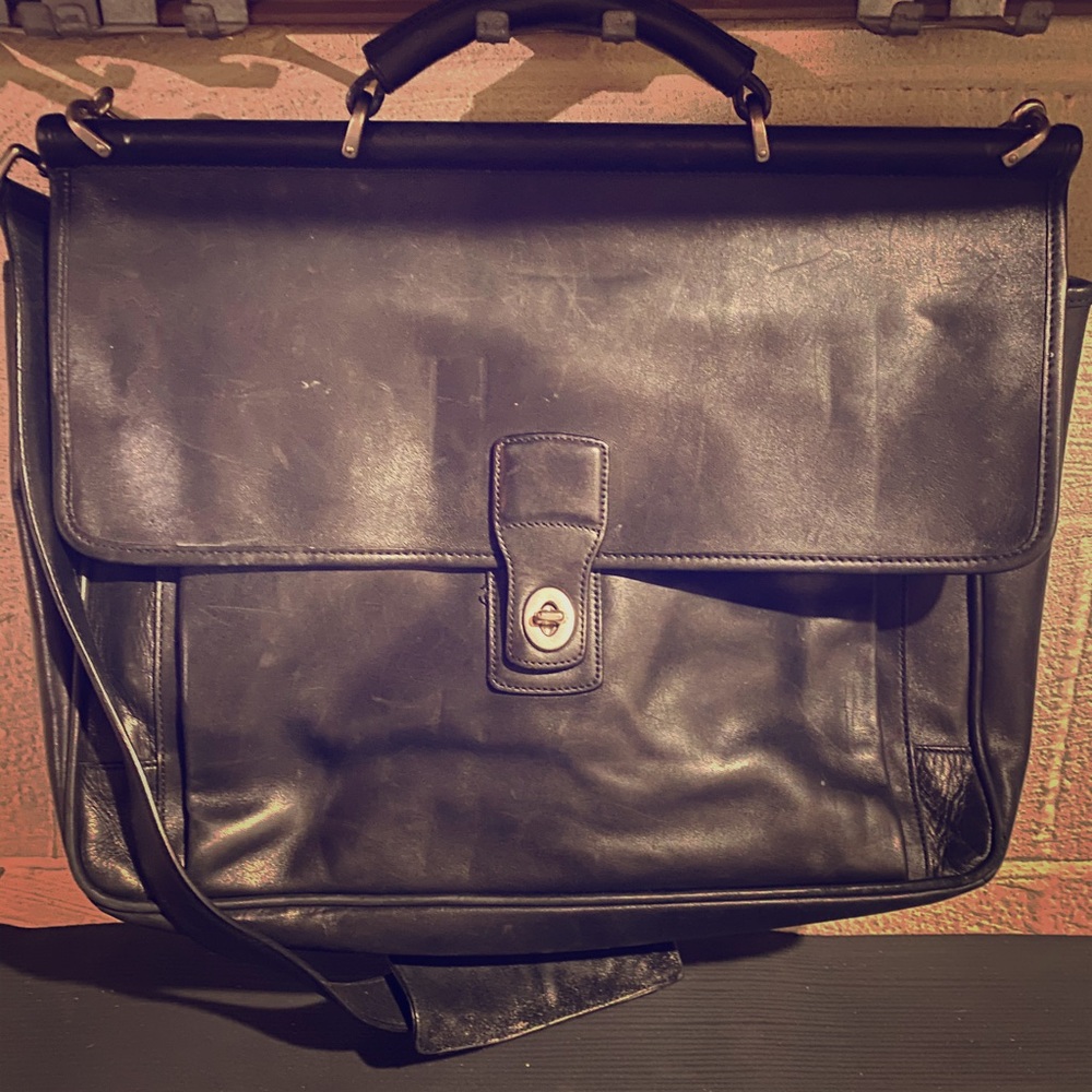 Authentic leather Coach briefcase.